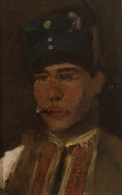 Man Smoking a Cigarette by Laszlo Mednyanszky